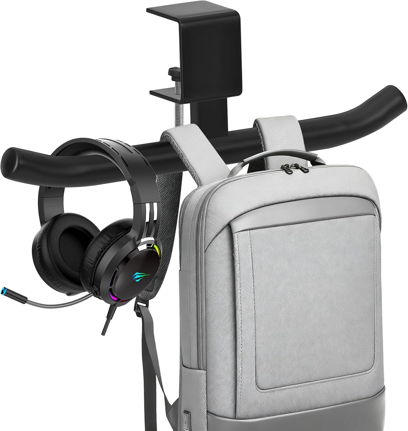 Desk Hook for Bag, Adjustable Backpack Hanger for Desk Under Desk Backpack Holder Bags Hanger for Table, Classroom, Office