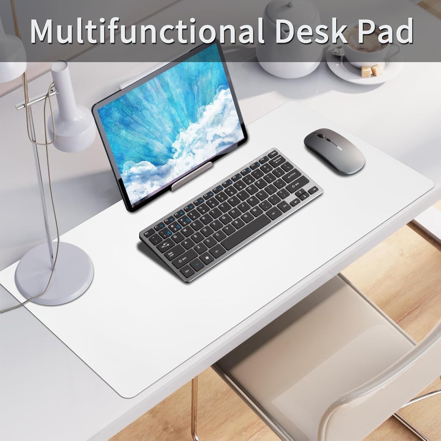 Bloss Leather Desk Pad and Keyboard Wrist Rest, Large Mouse Pad + Keyboard Pad+Mouse Wrist Support, Non-Slip Desk Mat Protector for Office, Home(31.5×15.7 Inches,Beige) - Colors B