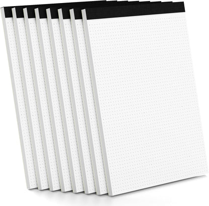 Dot Grid Notepad 8.5 x 11, 2 Pack, 5x5 Dotted Graph Paper 8-1/2 x 11", Dotted Journal Notepad for Sketching Journaling, Micro Perforated, White Thick Paper 1/5" Dots Notes Writing Pad, 30 Sheets/Pad