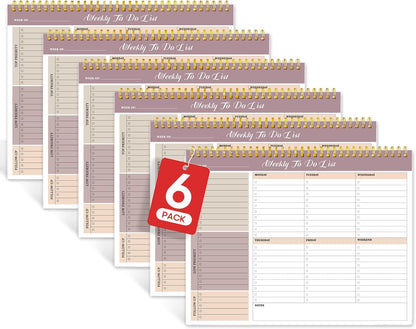 Weekly To Do List Notepad with 52 Undated Sheets（8.5"×11"）- Undated Weekly Planner Notepad for Office Desk Accessories and Supplies - Midnight Lilac