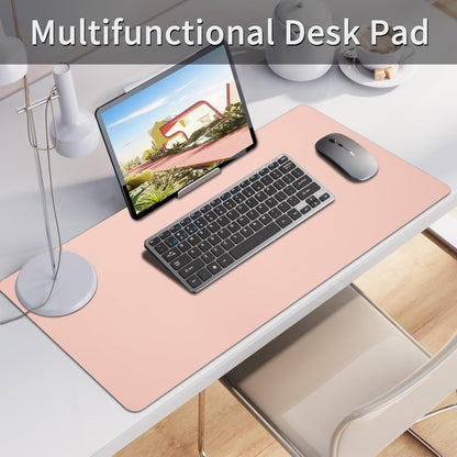 Bloss Leather Desk Pad and Keyboard Wrist Rest, Large Mouse Pad + Keyboard Pad+Mouse Wrist Support, Non-Slip Desk Mat Protector for Office, Home(31.5×15.7 Inches,Beige) - Colors A
