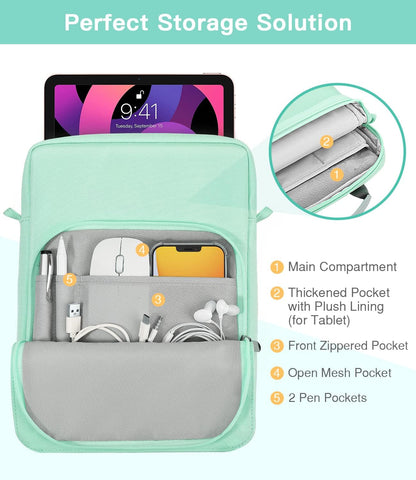 MoKo 13 Inch Tablet Sleeve Bag, Fits with 13 Inch New iPad Pro M5 & Air M4/M3, iPad Pro 12.9 M2&M1,Surface Laptop Go 12.4,Galaxy Tab S8+/S9+ 12.4,Handle Carrying Case with Shoulder Strap,Black &Gray