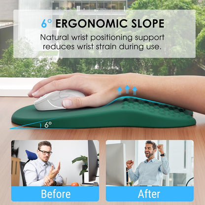 MROCO Ergonomic Mouse Pad with Wrist Support, Memory Foam Wrist Rest Mouse Pad, Non-Slip Base, Smooth Surface for Office & Home, Black