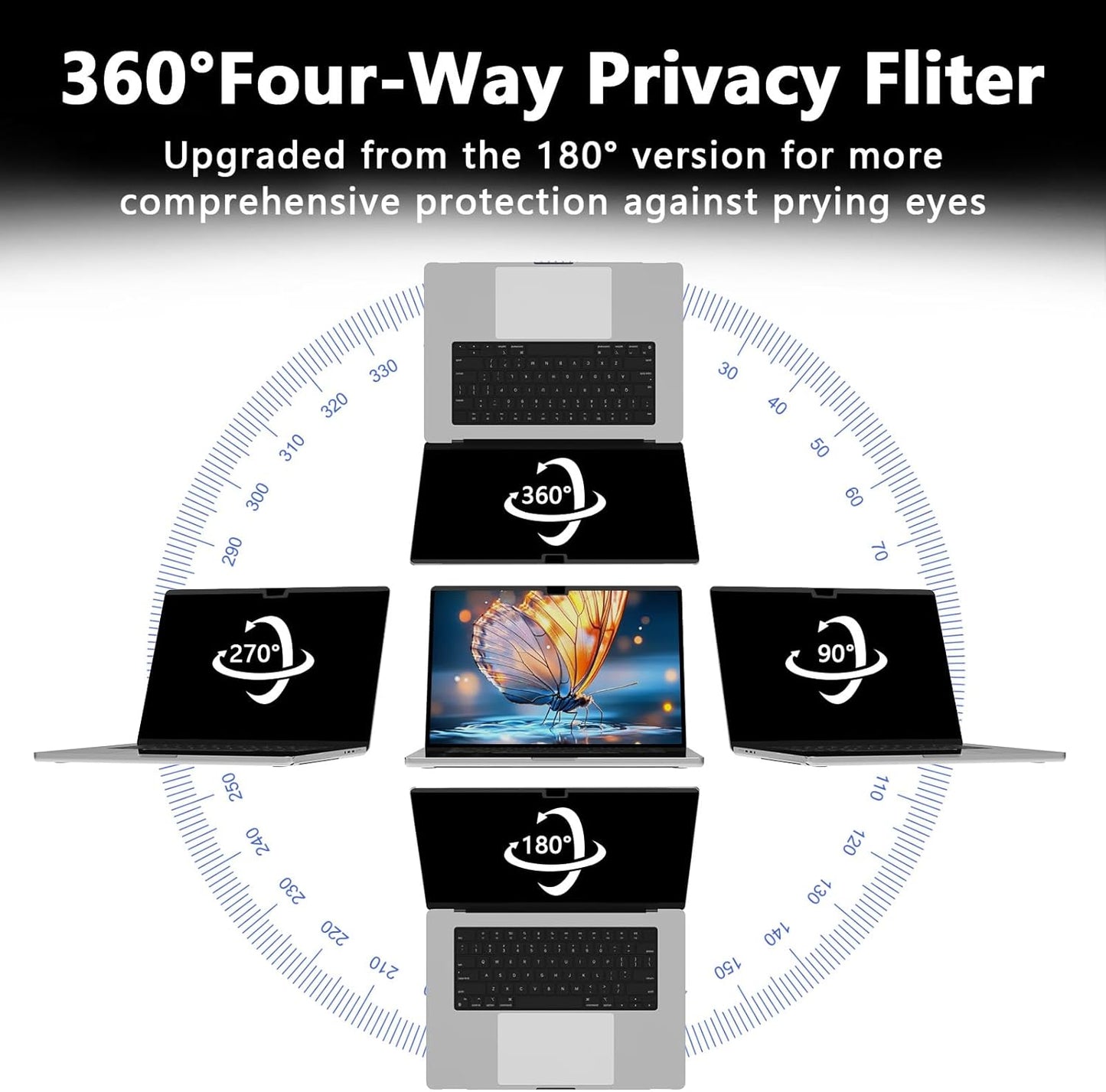 13.8 Inch Magnetic Privacy Screen for Microsoft Surface Laptop 7, Removable Anti Glare Screen Protector, Blue Light Computer Filter, Anti Spy Easy Install