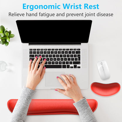 Dapesuom Enlarge Keyboard Wrist Rest, Memory Foam Keyboard Wrist Cushion for Computer Desk Mats Support, Pain Relief Ergonomic Mouse Pad Rests with Non-Slip Base for Gaming, Laptop, Radiant Orchid