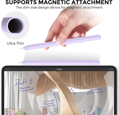 AhaStyle Silicone Case for Apple Pencil (USB-C) 2023 Ultra Thin Proteative Cover Skin Apple Pencil Sleeve Anti-Slip Grip Compatible with Apple Pencil USB C (Lavender)