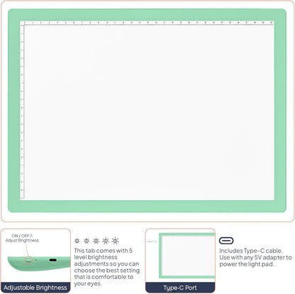 iVyne Rechargeable A4 Light Pad for Tracing & Weeding - LED Light Board for Weeding Vinyl - for Cricut Vinyl Weeding Tools - Ultra-Thin & Portable - Perfect for Artists & Crafters - Pink