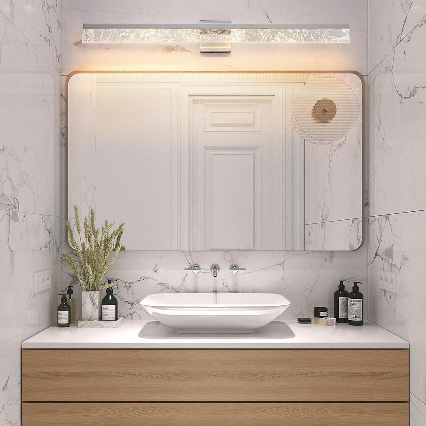 AIJIASI 39-Inch Brushed Gold Vanity Light Fixture, 28W Dimmable LED Modern Light Bar for Bathroom Mirror, Restroom, Bedroom (3000K)