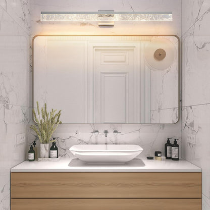 AIJIASI 39-Inch Brushed Gold Vanity Light Fixture, 28W Dimmable LED Modern Light Bar for Bathroom Mirror, Restroom, Bedroom (3000K)