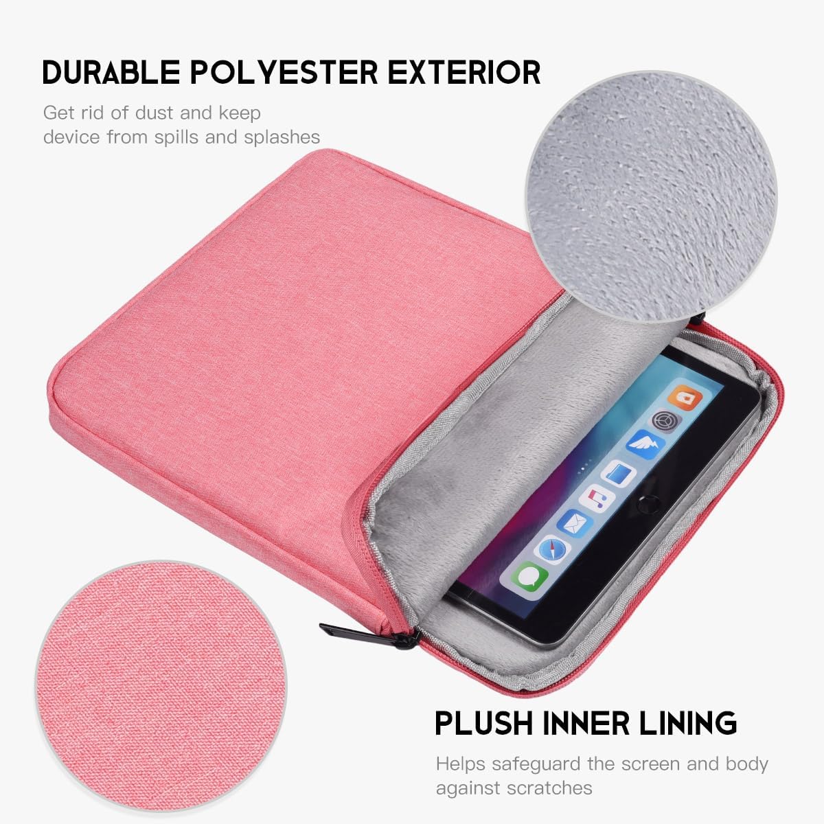 9-11 inch Tablet Sleeve Case for Fire Max 11 Tablet/Kindle Fire HD 10 Plus 10.1", iPad Pro M5 M4 /A16 11-in, iPad Air M2 M3 M4, 10.2 10.5 10.9 iPad Air, Galaxy Tab A9+ Plus, Fit Magic Keyboard -Purple