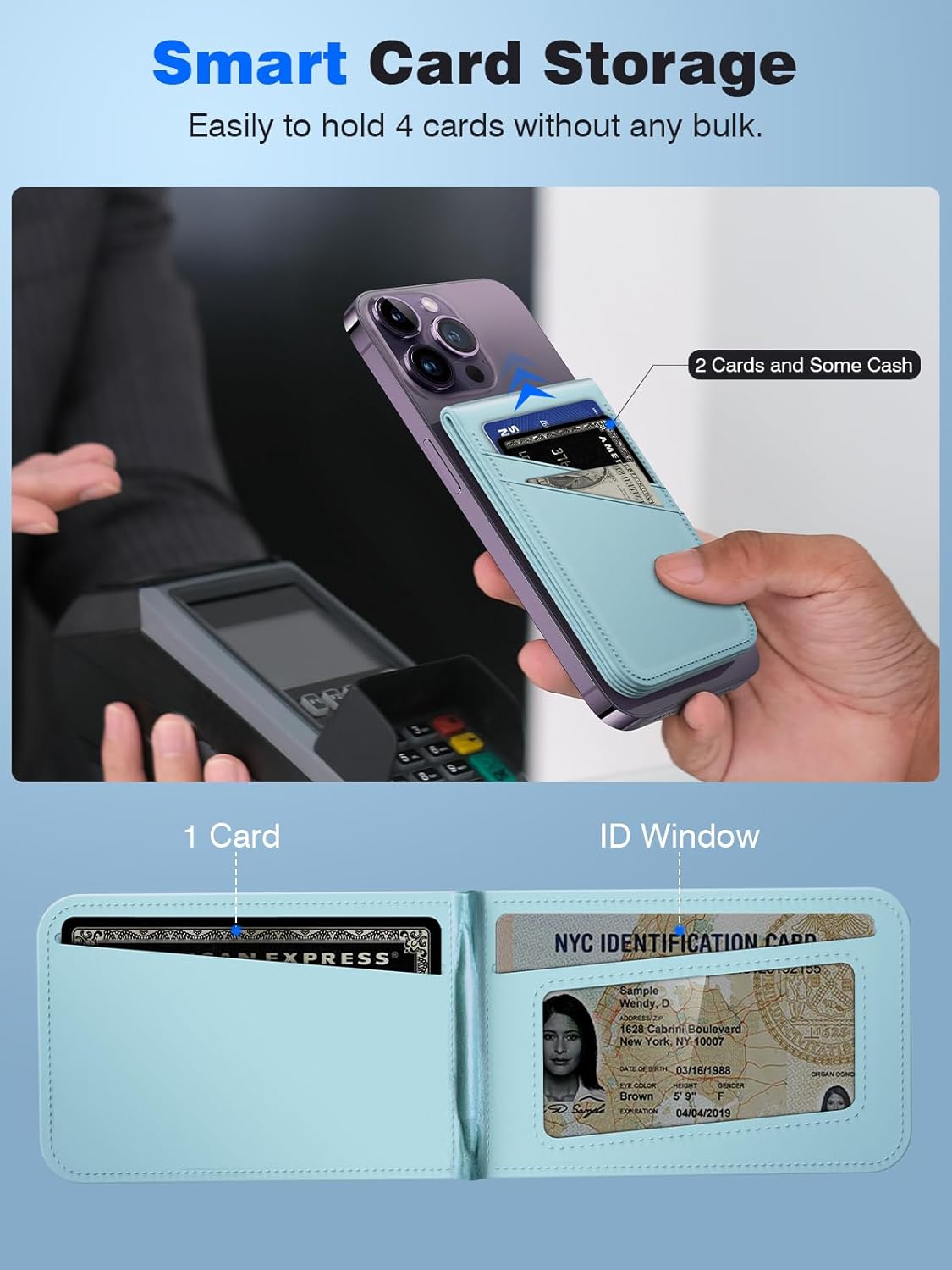 TopMade for Magsafe Wallet, Works with Apple Find My, Strongest Magnetic Wallet for iPhone 17/16/15/14/13/12 Series, Leather Magnetic Card Holder with Tracker, 7 Cards Holder, RFID Blocking, Black