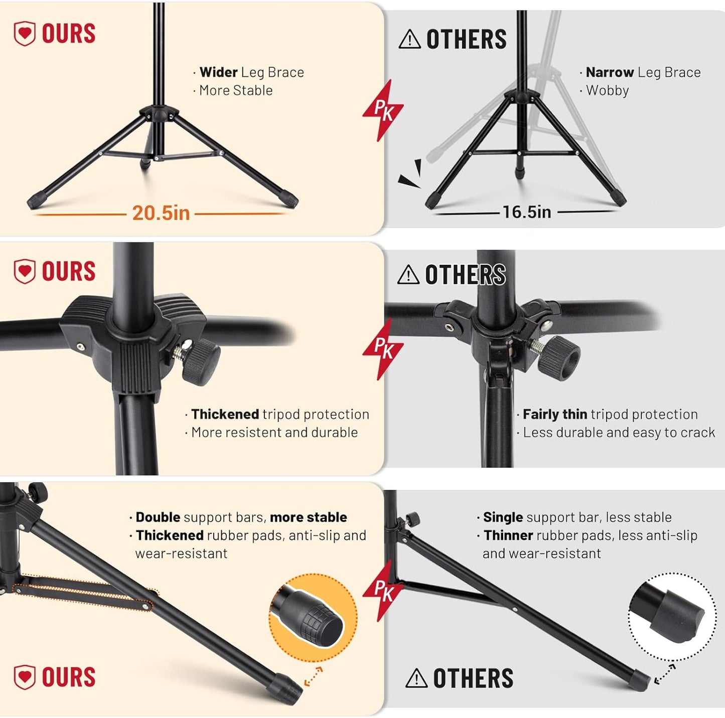 CAHAYA Portable Sheet Music Stand: Dual Use Desktop Book Holder Folding Lightweight Extra Stable Reinforced with Carrying Bag and Clip for Students Musicians Height Adjustable up to 54.3" CMS0204