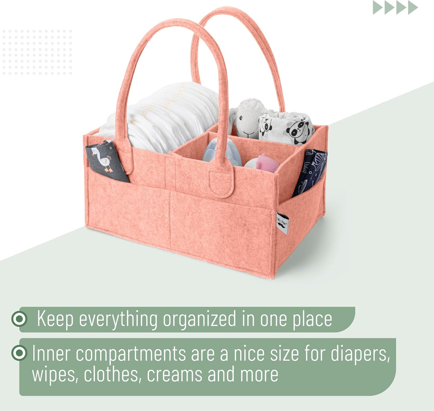 Mr. Pen- Baby Diaper Caddy Organizer, Gray, Medium, Nursery Storage Bin and Car Organizer for Diapers and Baby Wipes