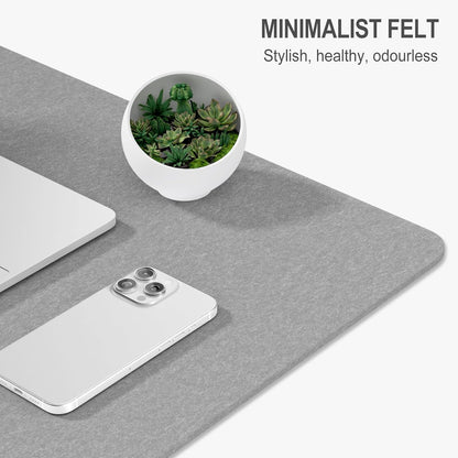 Auhoahsil Felt Desk Mat, Minimalist Large Mouse Pad XXL 35.5 x 15.7 in, Desk Matt for Desktop, Keyboard, Laptop, Computer, Office, Work from Home, Gaming, White