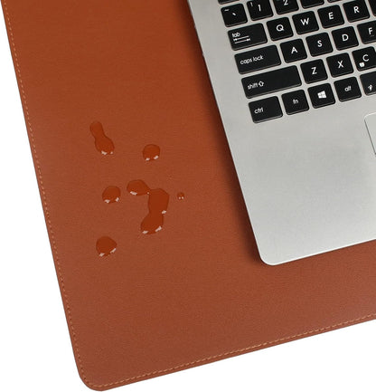 Leather Desk Pad,Wolaile 36x17 inch Large Mouse Pad,Waterproof Non-Slip Writing Desk Blotter,Computer Mat Desktop Protector for Office Home,Black