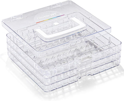 Shuttle Art 36 Automatic Ink Control Acrylic Paint Markers Organizer, Portable 3-Layer Transparent Storage Box, Stackable Pen Holder for Art Supplies,Ideal for Home, Office & School Desk Organization