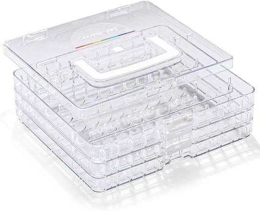 Shuttle Art 36 Automatic Ink Control Acrylic Paint Markers Organizer, Portable 3-Layer Transparent Storage Box, Stackable Pen Holder for Art Supplies,Ideal for Home, Office & School Desk Organization