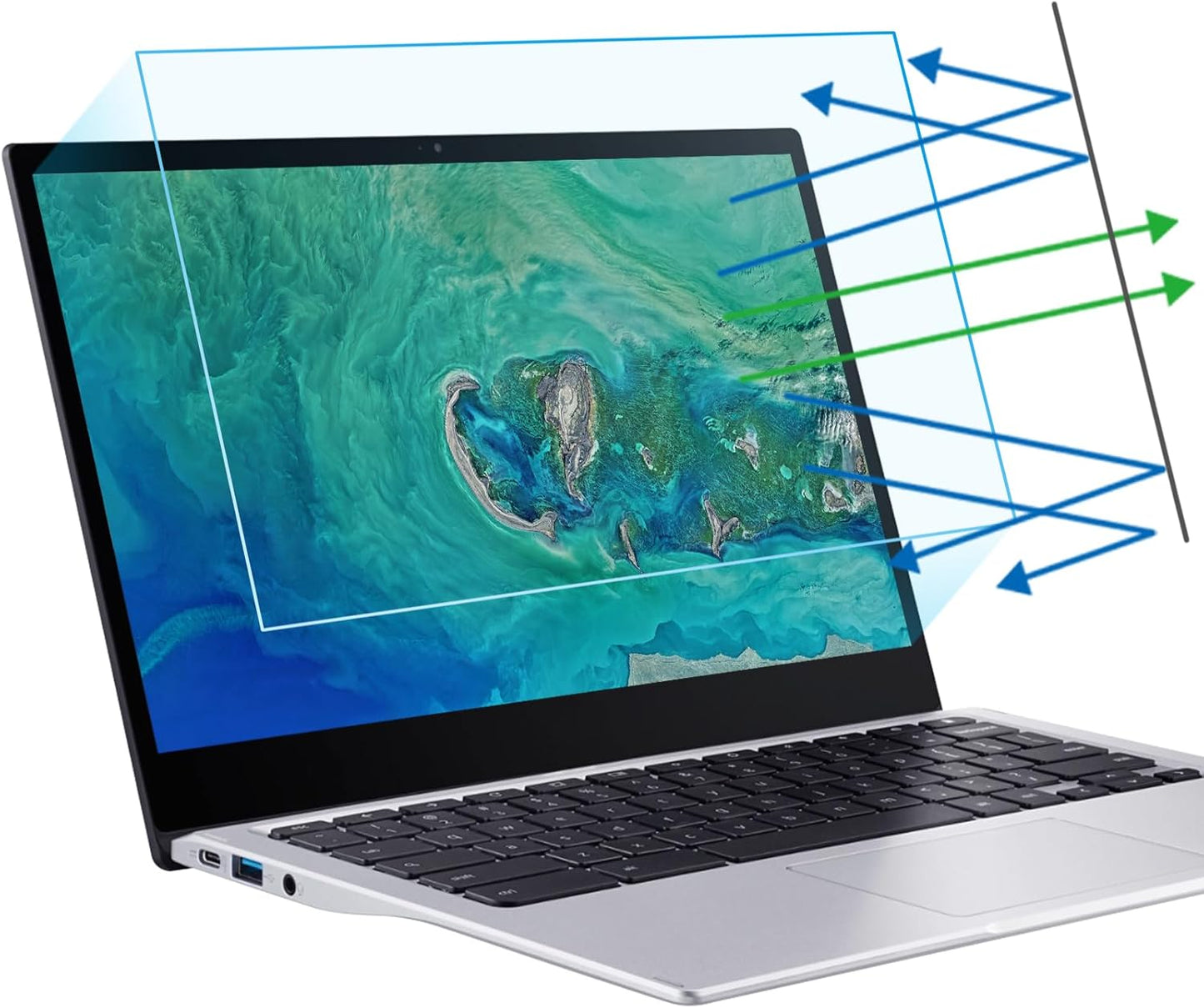 F FORITO 2-Pack 15.6 Inch Anti Blue Light Laptop Screen Protector, Eye Protection Anti Glare Matte Computer Screen Cover for 15.6" Laptop with 16:9 Aspect Ratio, Reduce Eye Strain and Touch Sensitive