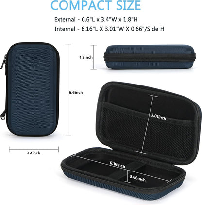 Portable Protection Hard EVA Case for External Battery, Cell Phone, GPS, Hard Drive, USB/Charging Cable, Small Carrying Bag Mesh Inner Pocket, Zipper Enclosure, Universal Travel Pouch Bag