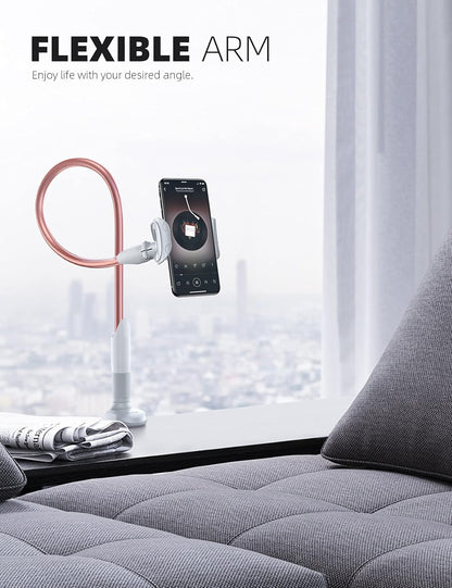 Lamicall Gooseneck Phone Holder for Bed - Cell Phone Mount Clamp Clip, Flexible Long Arm, Overhead Mount for Desk Headboard Bedside, Gifts for iPhone Air 17 Pro Max, 16 15 14 Pro Max and 4-7" Phone