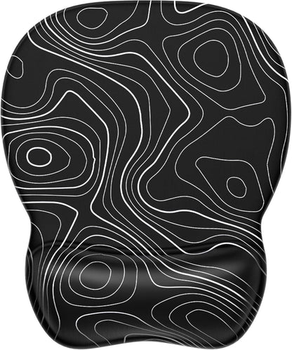 MROCO Ergonomic Mouse Pad with Gel Wrist Rest, Smooth Wrist Support Surface, Non-Slip PU Base for Pain Relief, Comfortable Mousepad for Computer, Laptop, Office & Home, 9.4 x 8.1 in, Black
