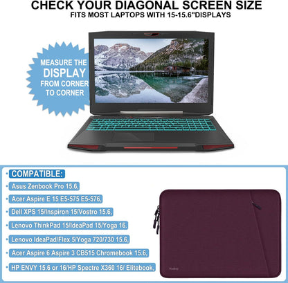 Laptop Sleeve Case 13.3 inch, Shockproof Protective Computer Cover with Accessories Pocket, Portable Laptop Bag Compatible with MacBook Air/Pro 13-13.3 inch, Compatible for MacBook Pro 14 inch, Black | Shockproof