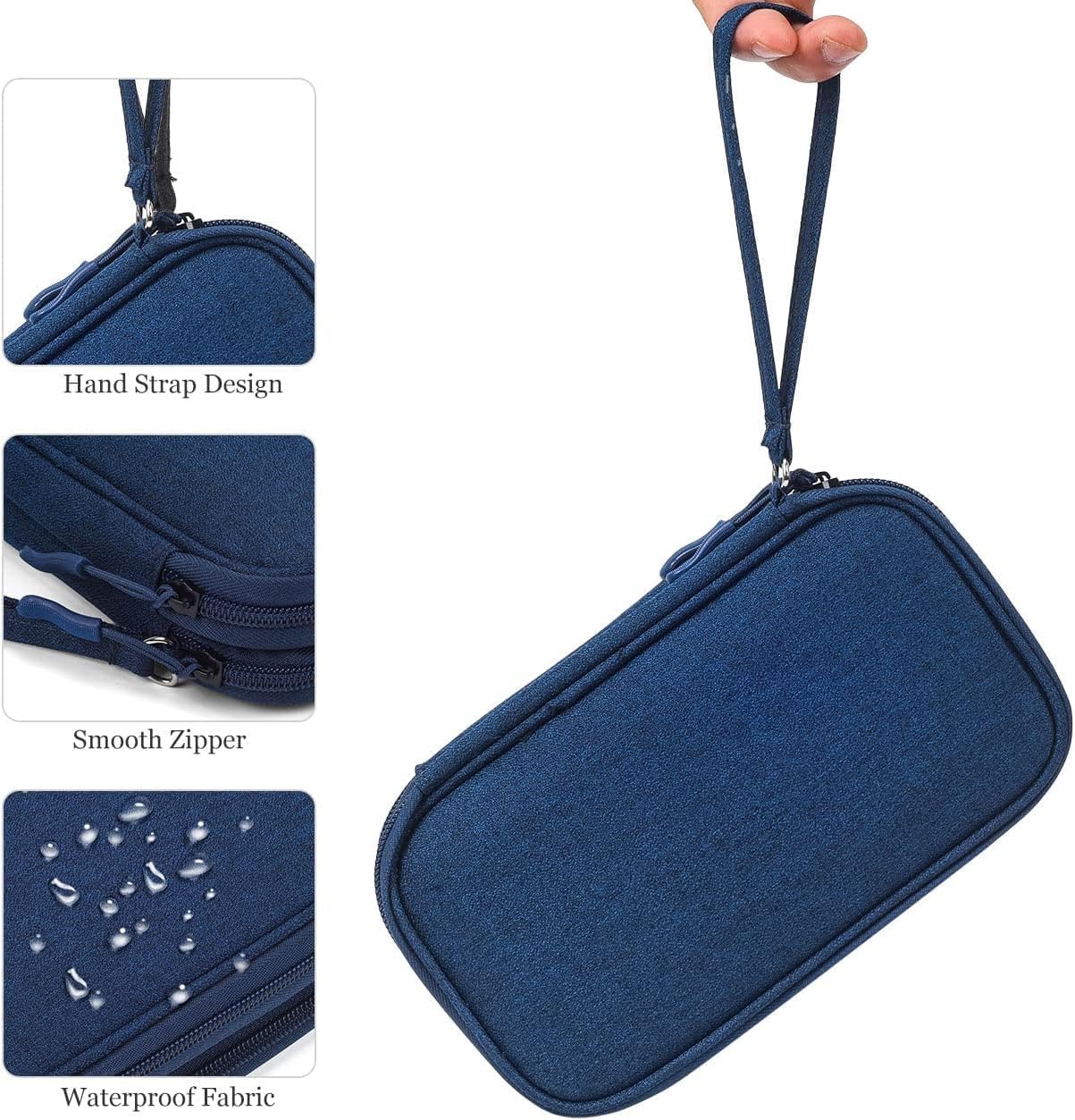 CAOODKDK Electronics Accessories Organizer Pouch Bag, Travel Universal Organizer for Cable, Charger, Phone, SD Card, Business Travel Gadget Bag