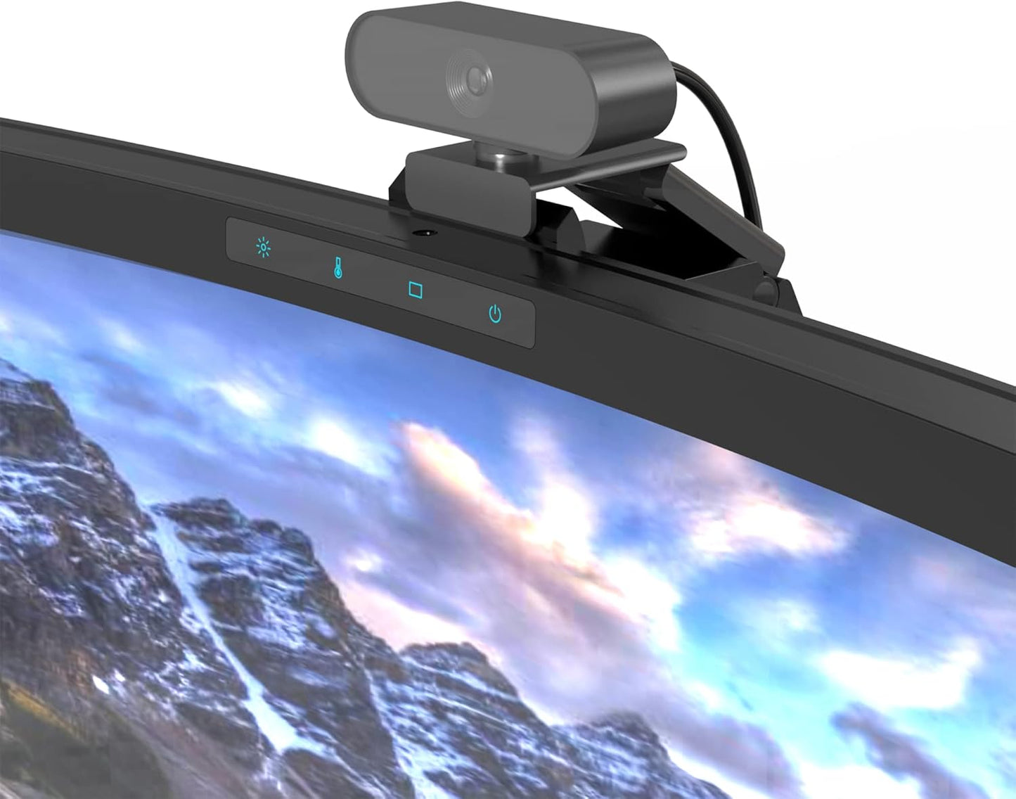 ONWAY Curved Monitor Light Bar with Wireless Remote,Monitor Auto-Dimming and Camera Base,Applicable to All Screens. No Screen Glare,for Home Office