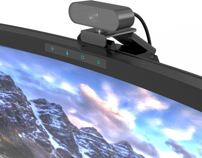 ONWAY Curved Monitor Light Bar with Wireless Remote,Monitor Auto-Dimming and Camera Base,Applicable to All Screens. No Screen Glare,for Home Office