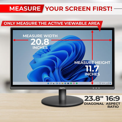 SightPro 24 Inch 16:9 Computer Privacy Screen Filter for Monitor - Privacy Shield and Anti-Glare Protector