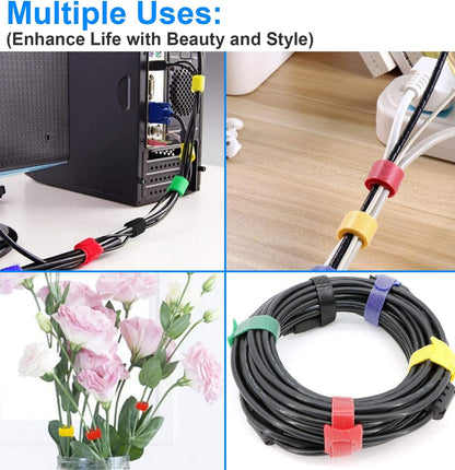 California JOS 60 PCS 6 Inches Reusable Cable Ties, Wire Ties, Cord Organizer, Cable Organizer, Adjustable Cable Management - White