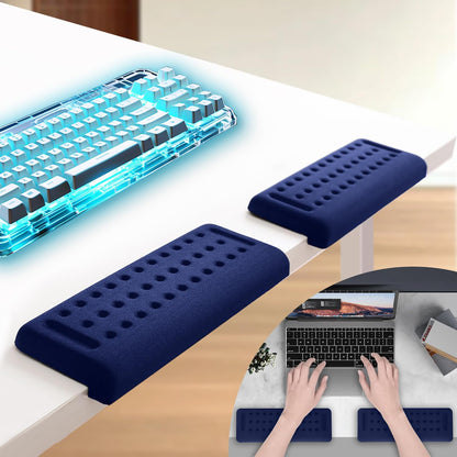 2 Pack L-Shaped Ergonomic Keyboard Mouse Pad for Wrist Rest, Desk Elbow Wrist Pad Mat Non Slip, Wrist Support for Computer Keyboard Typing and Pain Relief, Desk Pad for Office, Work, Gaming