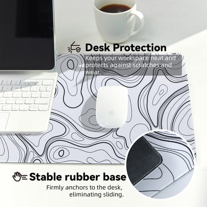 Reniteco Waterproof Large Gaming Mouse Pad with Durable Stitched Edges, Non-Slip Rubber Base, Grainy Jacquard Mouse Mat Desk Pad for Home Office Gaming, 31.5''x11.8''x0.12'', Matte Beige