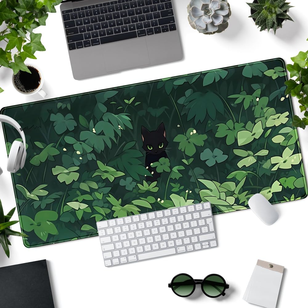 World Map Desk Mat Historical World Map Desk Pad Extra Large Computer Mouse Pad XL Black Topographic Mousepad Keyboard Pad for Desk Gaming Computer Laptop Office Non-Slip Desk Pad 31.5x11.8 in