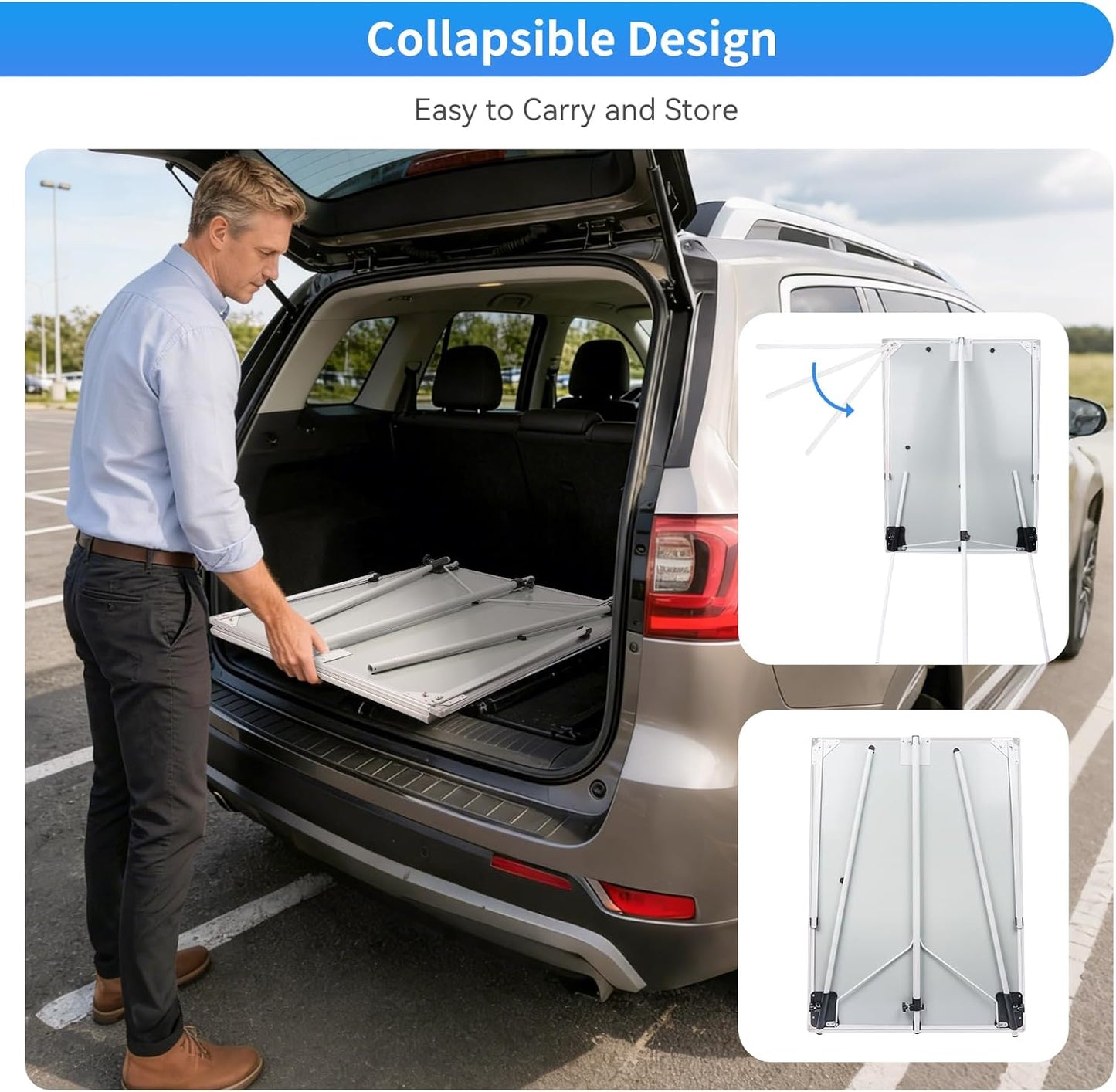 Easel Whiteboard - Magnetic Portable Dry Erase 36 x 24 Tripod Height Adjustable, 3' x 2' Flipchart Easel Stand White Board for Office or Teaching at Home & Classroom (36x24 White)