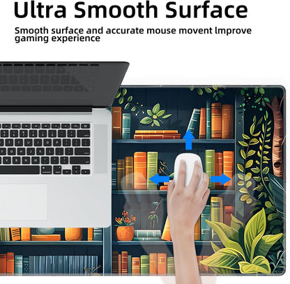 Galdas Mouse Pad For Gaming,Forest Background Pattern XXL XL Large Mouse Mat Long Extended MousePad Desk Mat Non-Slip Rubber Mice Pads Stitched Edges Thin (31.5 x 11.8 x 0.12 Inches) Tree
