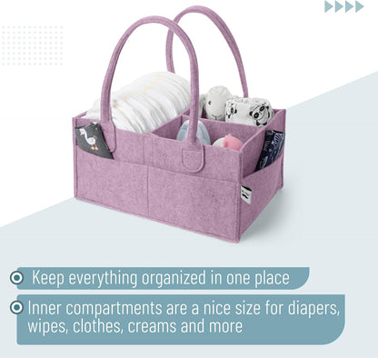 Mr. Pen- Baby Diaper Caddy Organizer, Gray, Medium, Nursery Storage Bin and Car Organizer for Diapers and Baby Wipes