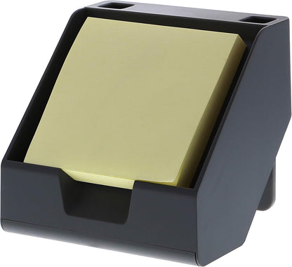 Bostitch Office Konnect Sticky Note Holder + Business Card Stand, Includes Pen Holders, Black