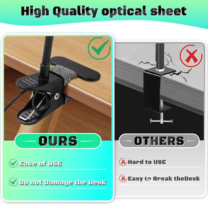 10X Magnifying Glass with Light, Clip on Mganifier with Light, 48 LED Desk Magnifying Glass wtih Clamp, 3 Modes Dimmable Magnifying LED Lamps for Bed Work Crafts DIY Repair