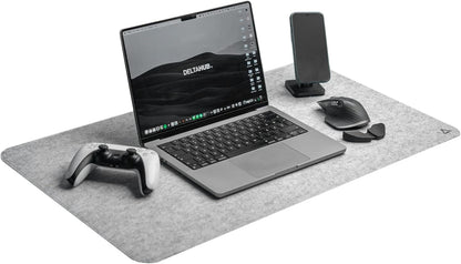 DELTAHUB - Minimalistic Felt Desk Protective Pad, Anti-Fray, Anti-Slip, Easy to Clean, Easy Glide, Long Lasting, Sleek Design, Comfortable, Resistant, Desk Mat, PC, Mac, Laptop - Medium (12x35inch)