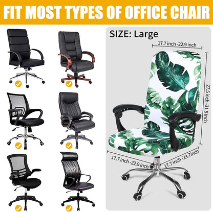 Smiry Stretch Printed Office Chair Armrest Covers, 2 Pcs Soft Fit Removable Washable Computer Desk Chair Arm Covers Protector, Black