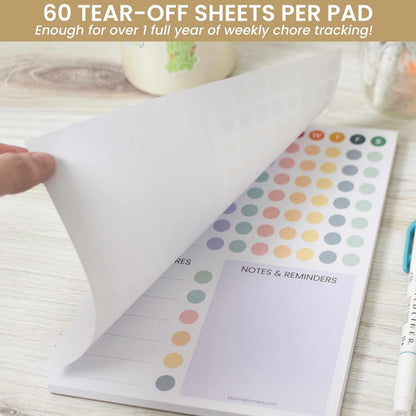 bloom daily planners Magnetic Chore Chart Planning Pad - Daily & Weekly Habit To Do Tracker - Family Organizer and Responsibility Reward System - 60 Sheets - 6” x 9”, Pastel