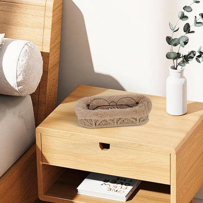 Glasses Holder,Anti-scratch Plush Lined Eyeglass Holder Stand for Nightstand Desk Storage Organizer