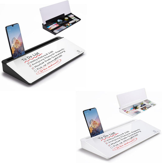 Small Glass Desktop Whiteboard Dry-Erase-Board for Office, Home, School Supplies ×2