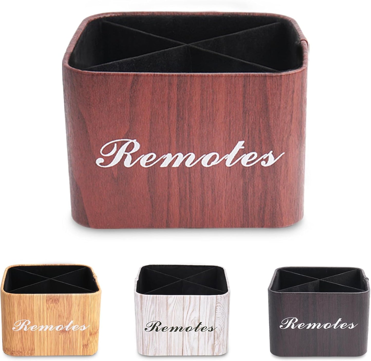 Round Leather Art Supply Organizer,Remote Control Holder,360 Degree Rotating,Multi-Functional Pencil Holder,4 Compartments Desktop Stationary Organizer(1-Fractal Flower) | Round - Colors B