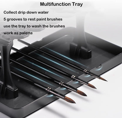 MIXJOY Artist Paint Brushes Drying Rack Holder Bristles Pointing Down Detachable Drawing Pen Brush Organizer Hanger Protection for Long Brushes Thick Acrylic Watercolor Brush Stand
