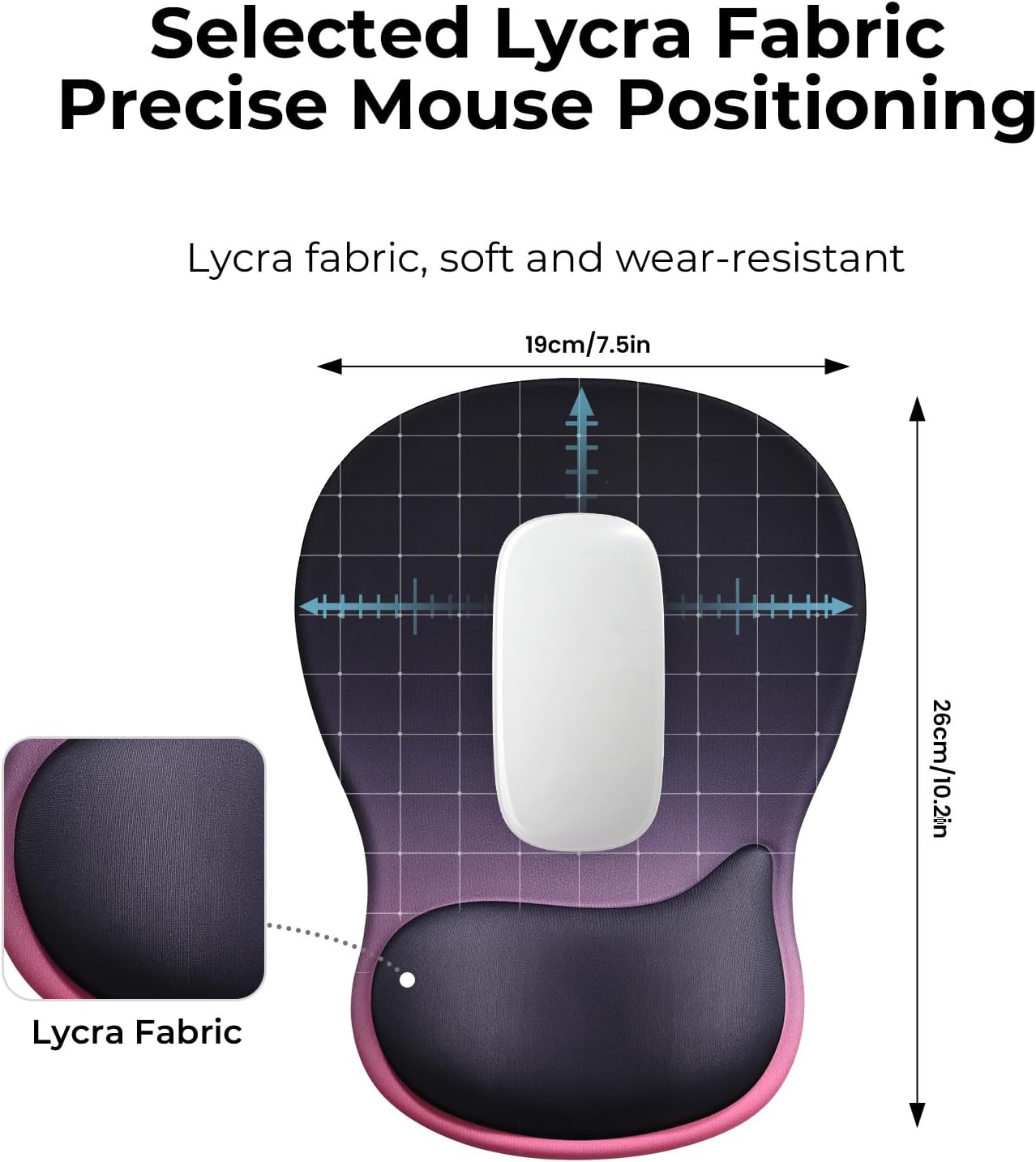EooCoo Ergonomic Mouse Pad with Gel Wrist Rest Support, Middle Concave Design for Natural Wrist Alignment, Non-Slip Base Mousepad for Laptop, Computer, Office Desk Accessories, Carpal Tunnel Syndrome