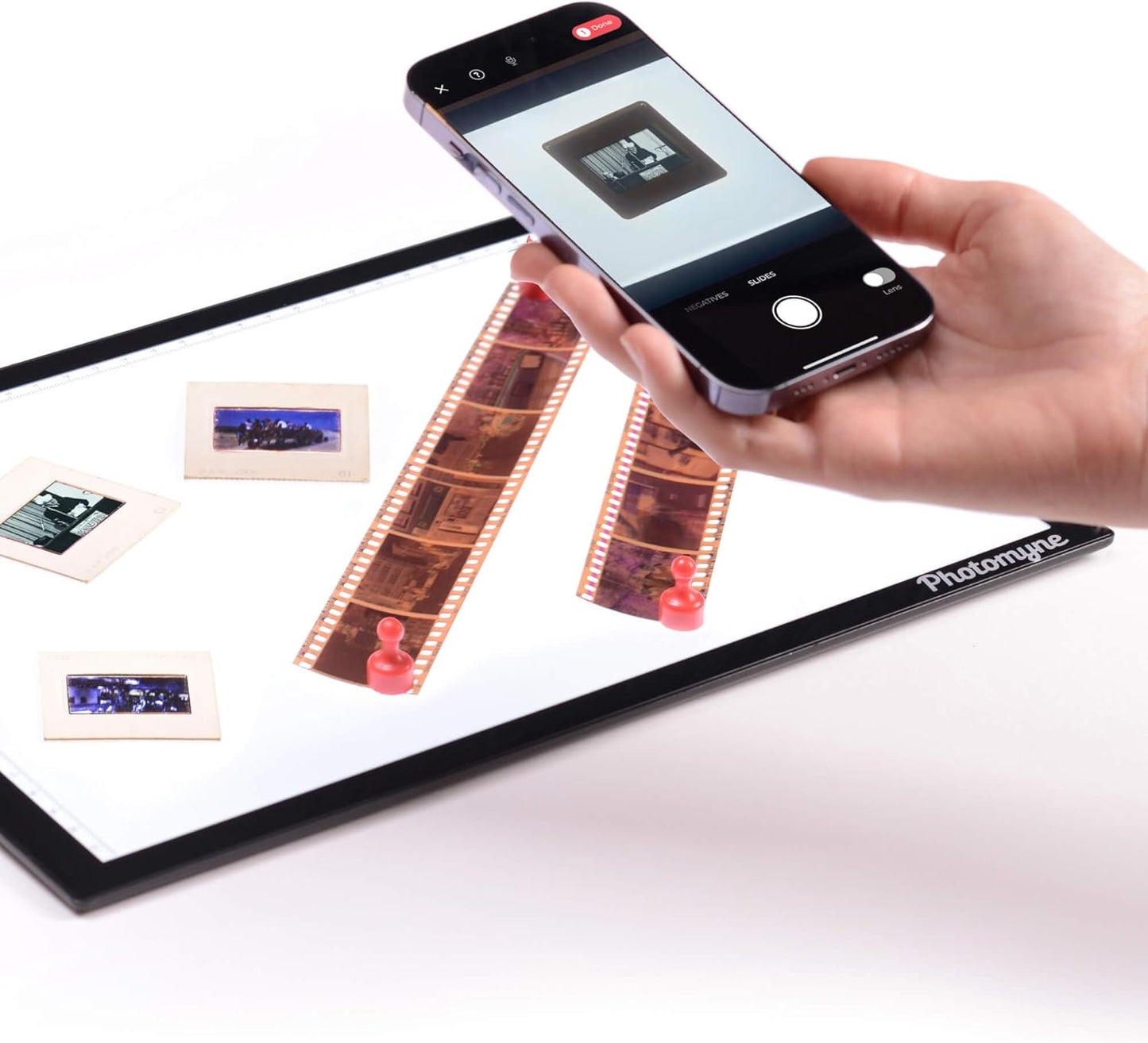 Photomyne A7 Mini Light Pad Backlight Portable Hands-Free Ultra-Thin Ultimate Brightness for Supporting Photo Slides and Film Negative Scanning (Includes USB-C Adapter) - Black (Small)