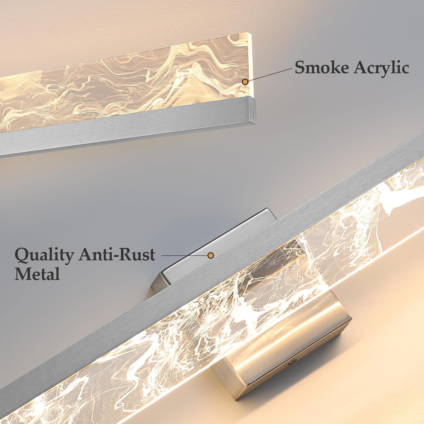 AIJIASI 39-Inch Brushed Gold Vanity Light Fixture, 28W Dimmable LED Modern Light Bar for Bathroom Mirror, Restroom, Bedroom (3000K)