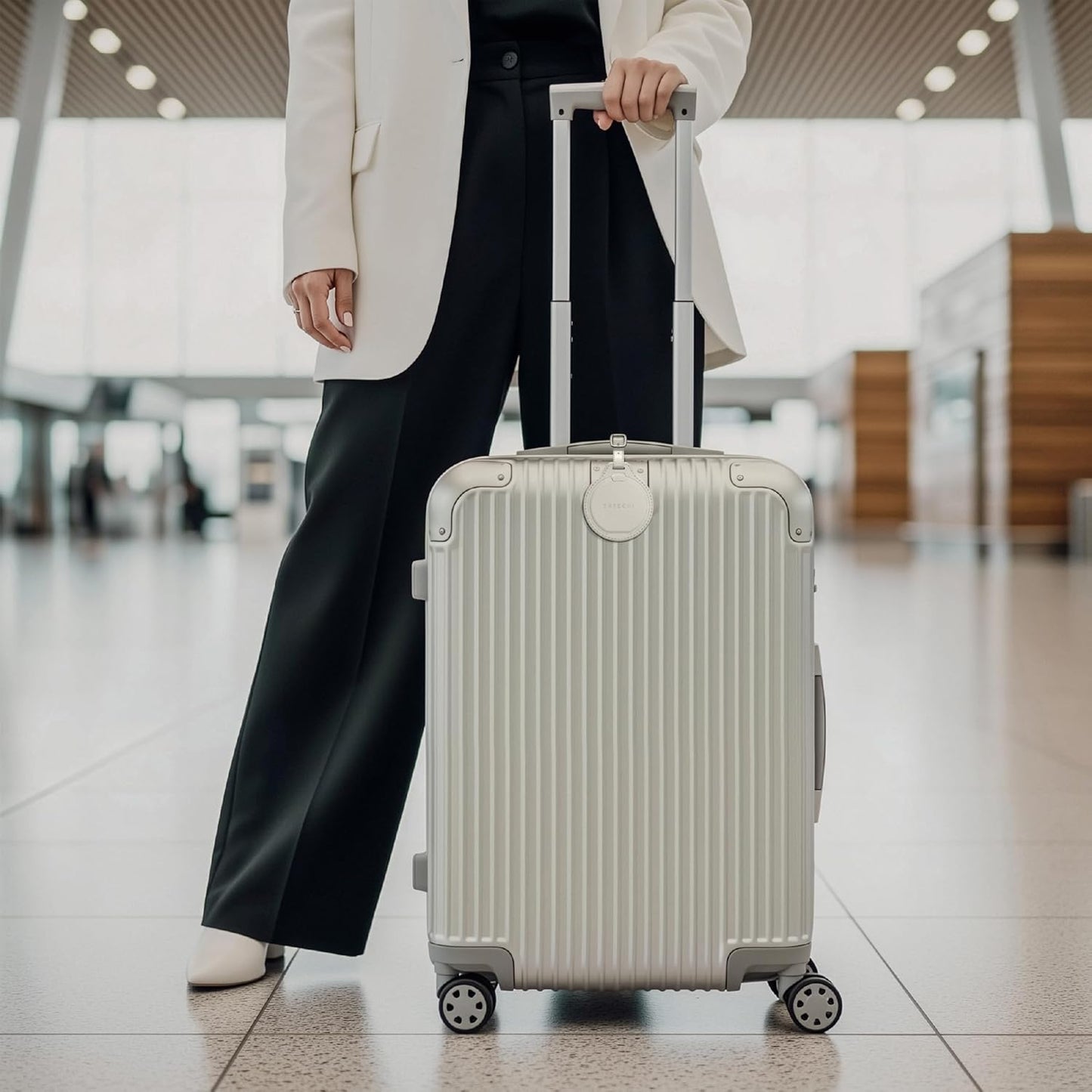Satechi FindAll Smart Luggage Tag with Find My, TSA-Friendly, Airport Tracking, Left-Behind Alerts, Loud Audible Chime, Wireless Rechargeable, Works with iPhone, iPad, Mac – Desert Rose